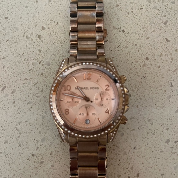 Michael Kors Rose Gold Rhinestone Watch - Picture 2 of 6